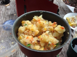 Lyonnaise style potatoes, with parsley, pepper, onion, and bacon grease